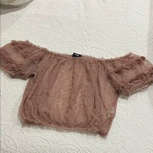 Fashion Nova Dusty Pink Off-Shoulder Blouse